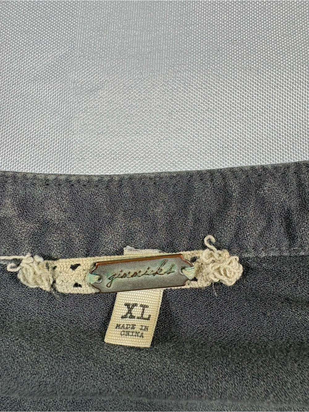 Free People XL Gray Embroidered Longline Open Front Cardigan - Picture 3 of 5